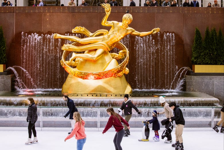 La pista de patinaje sobre hielo del Rockefeller Center
